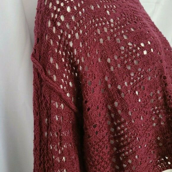 Patrons Of Peace Laurel Sweater Small Garnet Red NWT 100% Cotton Pointelle Knit - Picture 8 of 9